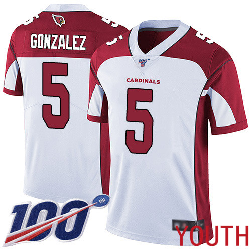 Arizona Cardinals Limited White Youth Zane Gonzalez Road Jersey NFL Football #5 100th Season Vapor Untouchable->nfl t-shirts->Sports Accessory